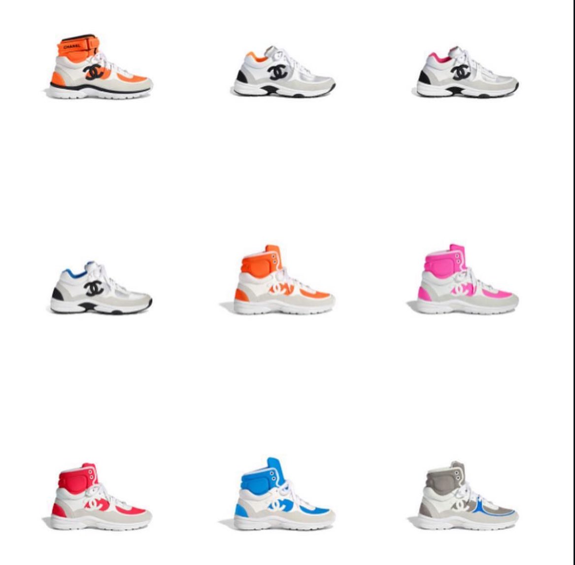 catalogging's tweet photo. Lil Uzi Vert wearing Chanel SS18 CC Logo High Tops (2019)

Chanel’s SS18 footwear pre-collection featured very vibrant colors. Pink, White, Orange and Blue just to name a few. https://t.co/dbfy0CD4d3