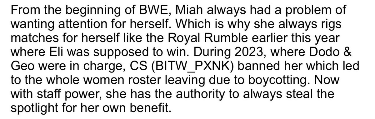 theprodigy_moxy's tweet photo. btw, the royal rumble win was given to me due to the winner being unactive to shows and i was runner up, second i was never banned from BWE ever so idk where that information came from and third you had the problem with me so you jst spreading lies out your ass atp 😂😂🤣🤣🤣 https://t.co/eHmPnKh7Er