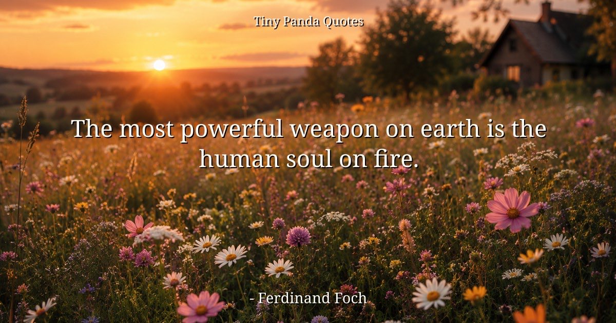 TinyPandaCRM's tweet photo. The most powerful weapon on earth is the human soul on fire. — Ferdinand Foch #Quotes #Quote #inspirational https://t.co/IwK1Gns0xi