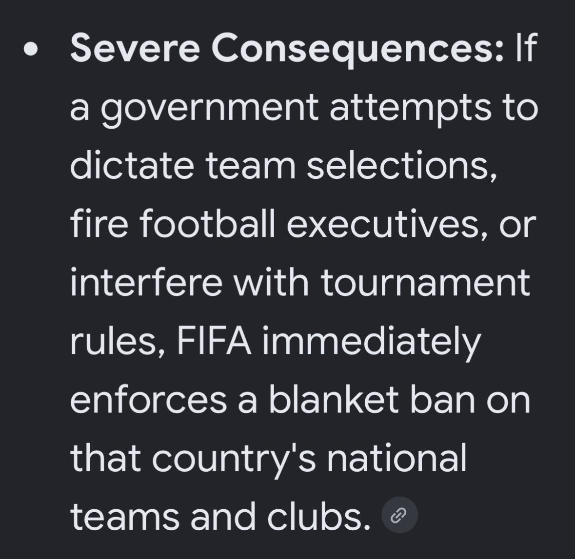 BaddyTwoShoes's tweet photo. @MUFCDarren_ @karsullie Isn’t there a bigger issue here? FIFA rules say the USA should be suspended after Trump interfered. https://t.co/z66tk4dof3