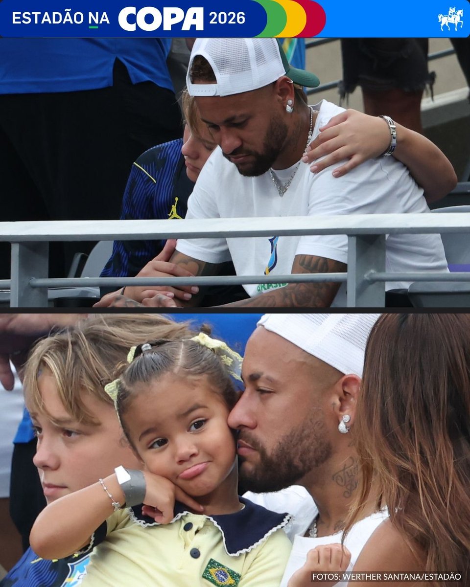 Estadao's tweet photo. APOIO FAMILIAR ❤️‍🩹 Após eliminação da seleção na Copa do Mundo, Neymar foi consolado pela esposa e filhos

📲 Acompanhe a cobertura da Copa do Mundo em @estadaoesporte > https://t.co/BRFZFu57cW https://t.co/5lvhsTDZGf