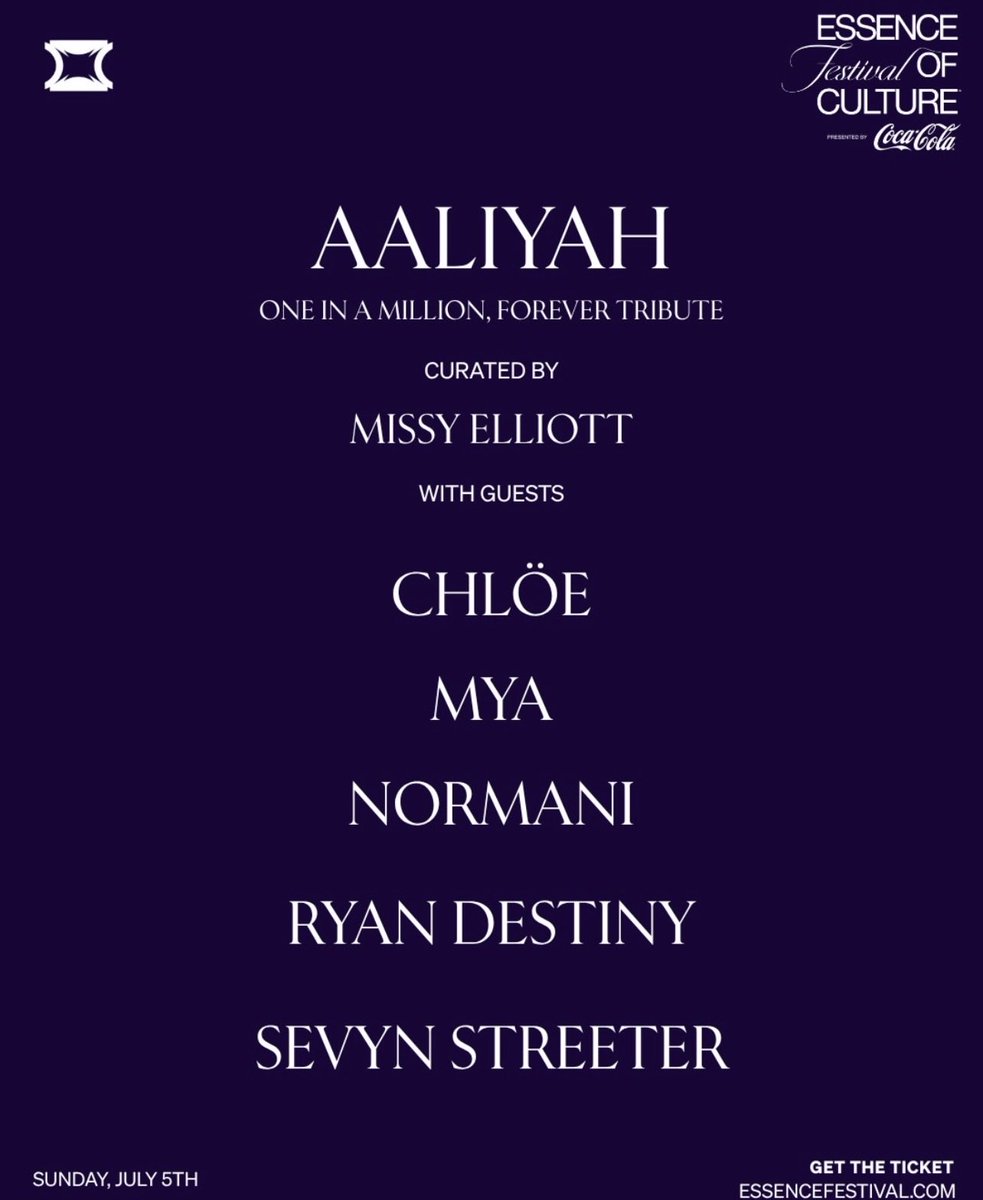 aaliyah's tweet photo. It will definitely be an unforgettable tribute fit for no other than The Princess of R&amp;B, Babygirl! 💐👑

Tribute starts tonight at 11 pm EST .  @essence 

#aaliyah #normani #sevynstreeter #essencefest #mya https://t.co/Hw3IdtGZDk