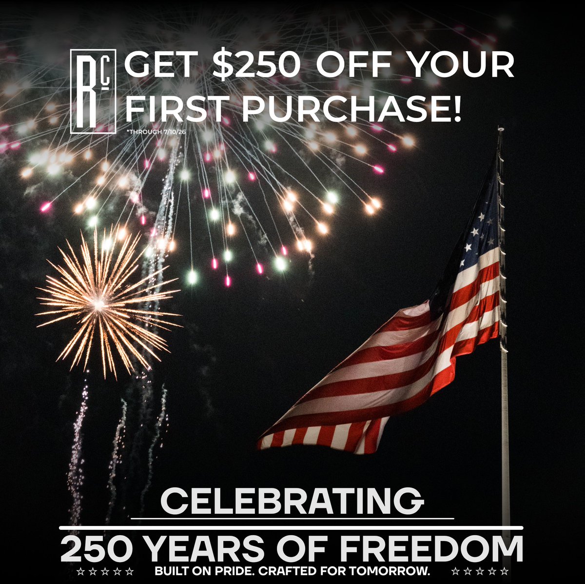 ResultCabinetry's tweet photo. Happy 4th of July Weekend! 250 years of freedom, and $250 off to celebrate it!
Now through 7/10/26, take $250 off your first purchase with Result Cabinetry. Veterans are eligible for an additional 5% discount. Browse our catalog at https://t.co/ptMDM5jIM5 while there's still time https://t.co/1Y0TmSCtJ9