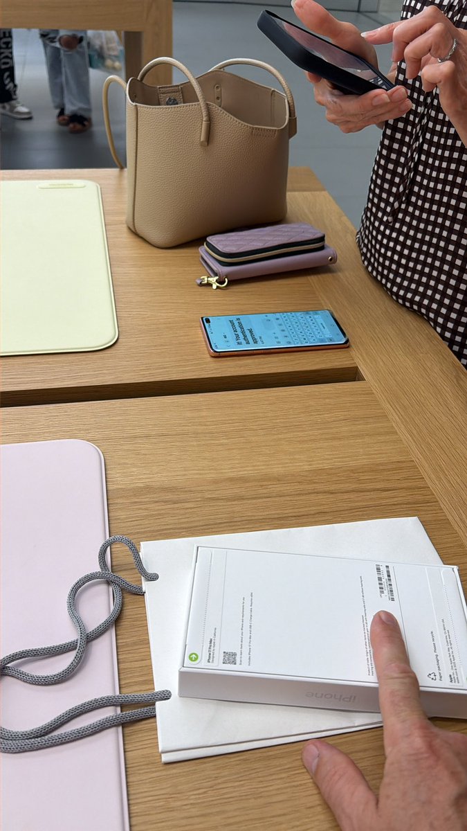 christrahan504's tweet photo. Buying more apple products. Switching from an old Samsung S10 to a new iPhone 17 Pro Max. Shelly is looking forward to it. https://t.co/A0AF0CW40x