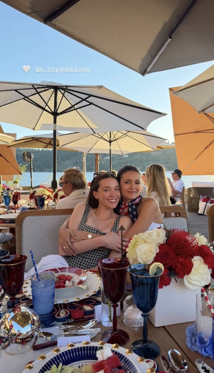 nindobrre's tweet photo. Nina Dobrev celebrating the 4th of July holiday with friends at Gozzer Ranch Golf &amp; Lake Club resort in Idaho 🇺🇸 https://t.co/HlWYrmGOy5