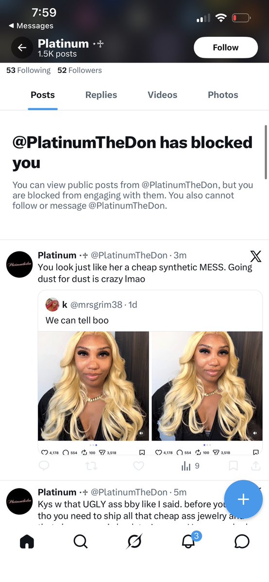 mrsgrim38's tweet photo. Must hurt them feelings . 🤣🤣🤷‍♀️ bitch your ugly stop speaking on kids like I said https://t.co/Np1emZKoM9