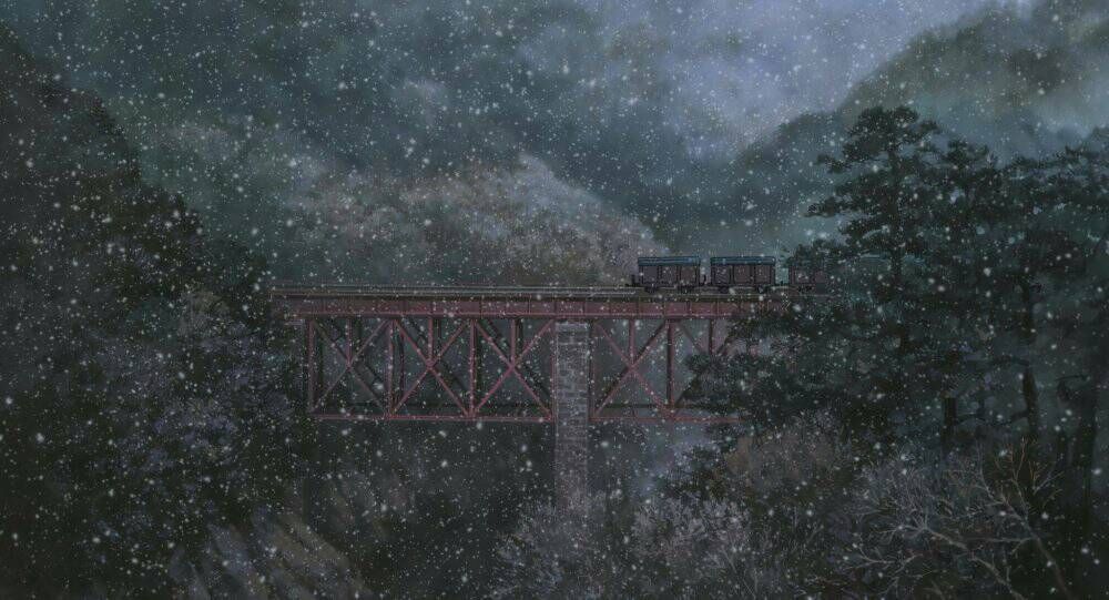 gen_ghibli's tweet photo. #EscenariosGhibli El tren bajo la intensa nevada, en 'El viento se levanta' (Hayao Miyazaki, 2013). https://t.co/onj6OEbtQM