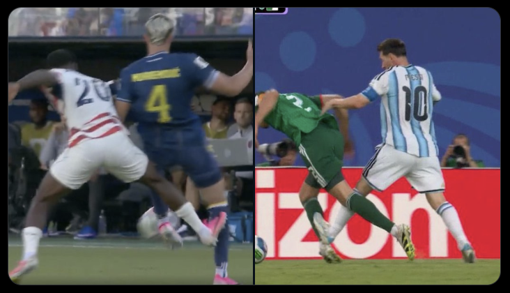 Istandawake's tweet photo. Descobri estes dias que nos Estados Unidos inventaram um novo desporto.
Já tinham o futebol, depois o soccer… e agora, pelos vistos, têm uma versão especial em que as regras são diferentes do futebol que se joga no resto do planeta.
Porque no futebol que eu conheço, aquele que a IFAB regula e que é jogado em todo o mundo, uma entrada destas é vermelho direto!

“A tackle or challenge that endangers the safety of an opponent or uses excessive force or brutality must be sanctioned as serious foul play.”
Ou seja: mesmo que não seja intencional, se a entrada pisa o adversário de forma que ponha em causa a sua integridade física, é expulsão. Não é opinião, é a regra oficial.

Mas enfim… nos EUA aparentemente o VAR e a FIFA transformaram-se noutra coisa. 
#Futebol #IFAB #Balogun #USMNT