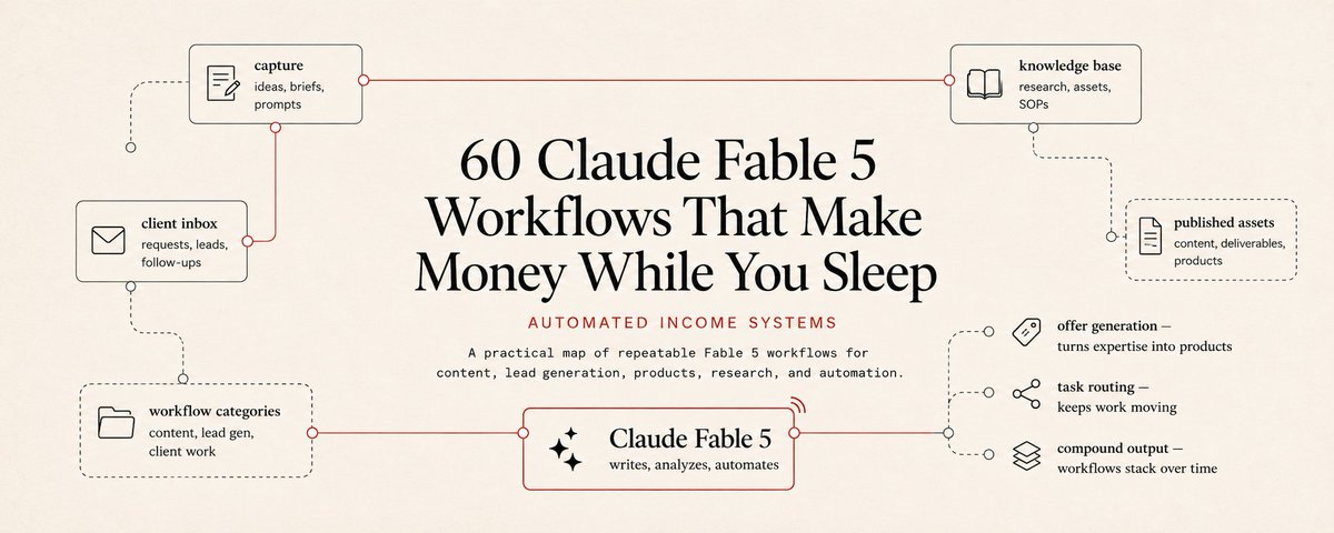 60 рабочих процессов Claude Fable 5, которые зарабатывают, пока вы спите