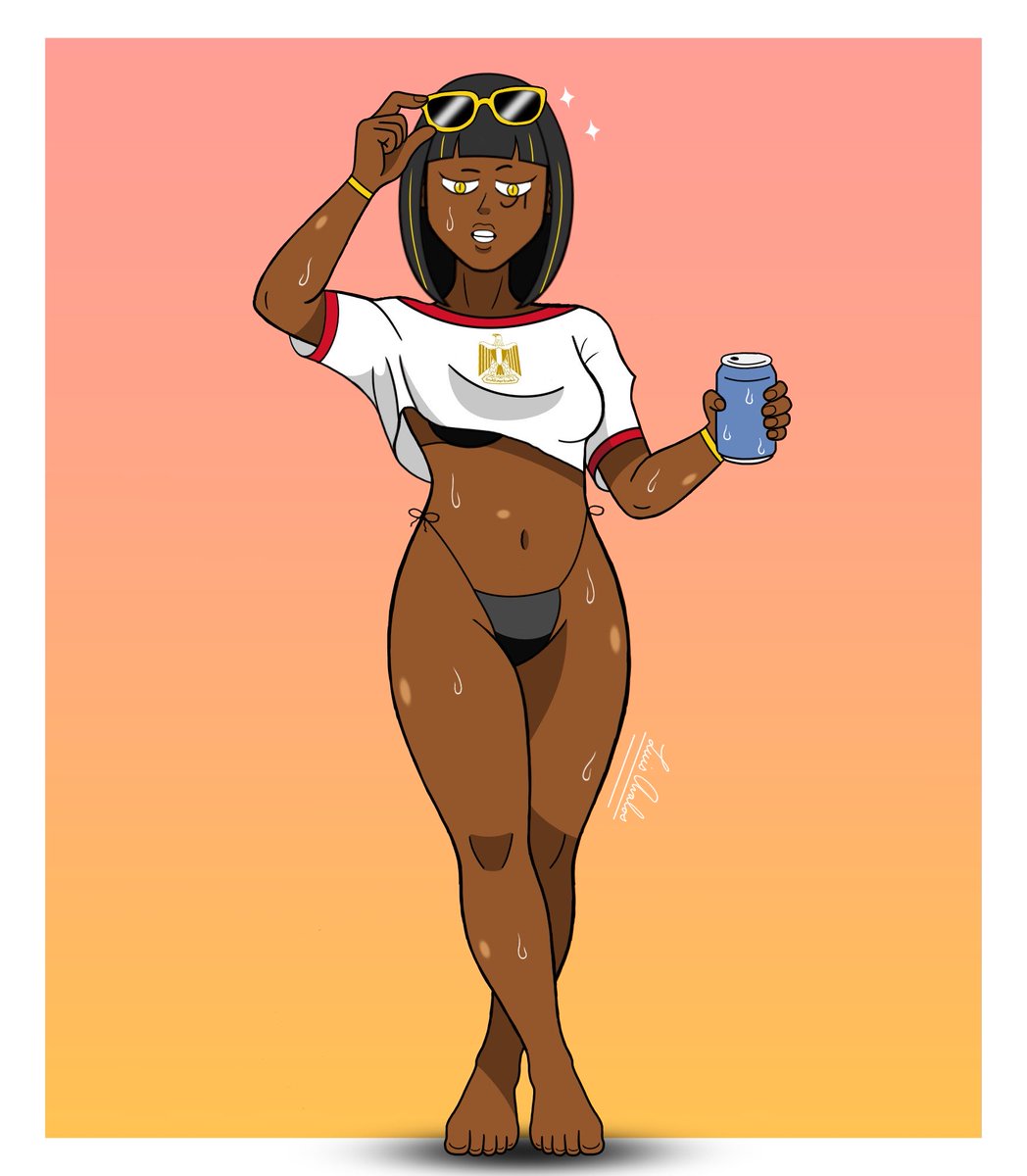 LuisAvalosEnt's tweet photo. Layla the Serpent Queen chilling at the beach in Egypt. Careful not to drink from her can, she has a Venomous Saliva mutation. 🇪🇬🐍

#theartsofmars #oc #gta6 #grandtheftauto6 https://t.co/4jUqMEEQbh