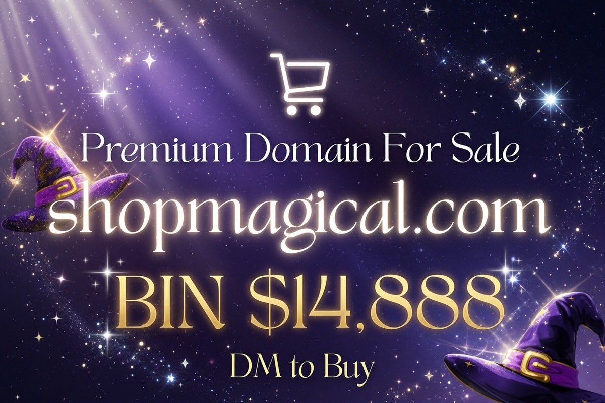 attar_azzeddine's tweet photo. ✨ Premium Domain for Sale! ✨
https://t.co/bgfXuHSmLj
Perfect for an e-commerce store, magic shop, enchanted brand, gift shop, or mystical marketplace.
🔥 BIN: $14,888
(Offers also considered)
DM me or reply to buy!
#DomainForSale #PremiumDomain #Ecommerce #BrandName https://t.co/3oRY2RuGIg