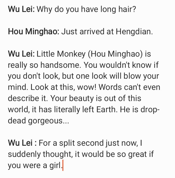 PpZakaria's tweet photo. Wulei everytime he sees Hou Minghao

"Little Monkey (Hou Minghao) is really so handsome. You wouldn't know if you don't look, but one look will blow your mind. Look at this, wow! Words can't even describe it"

#HouMinghao #Wulei https://t.co/aeiSP8BN2q