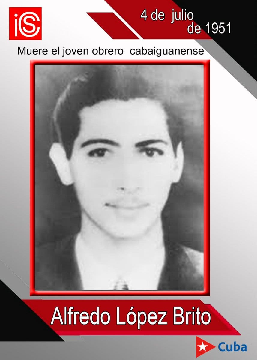 BetsabCid's tweet photo. 📌 En 1951, el joven obrero Alfredo López Brito, de solo 17 años, cayó asesinado por disparos de la Policía durante la huelga de Cabaiguán contra la mecanización del tabaco torcido. Su sangre quedó como símbolo de la lucha obrera cubana. ¡Eterno honor! 🇨🇺
#CubaViveEnSuHistoria https://t.co/SdBx87KMr5