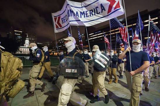 RealMartyT7's tweet photo. I have proof Patriot Front fascists are not ANTIFA

No one on the left would be stupid enough to march in DC wearing full head/face coverings,long sleeve jackets and heavy long pants in 104+ degree temperatures.

Only Right Wing Christian Nationalist are that damn ignorant

#USD #DV1 #DemsUnited