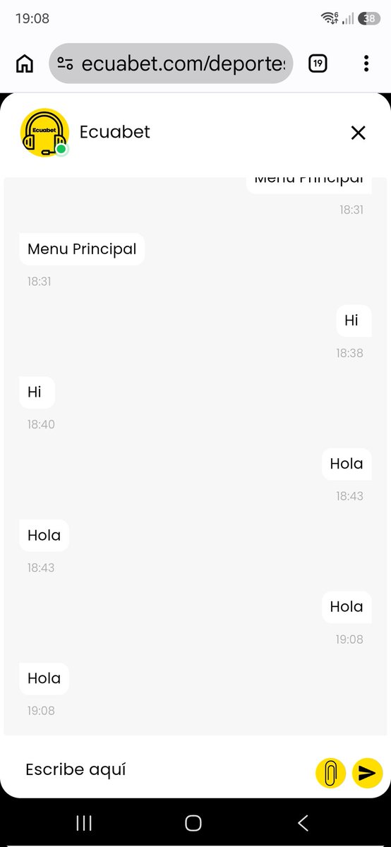 vicenteconcha's tweet photo. @EcuabetOficial A que hora arreglan la pendejada de página qué tienen??
1ero no pagan las apuestas ganadas
2do en ese chat que tienen, uno escribe y se duplican los mensajes! https://t.co/6RpoyePfhv