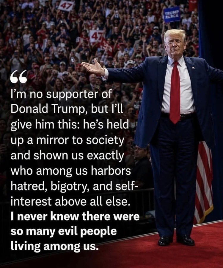 Kindagain34's tweet photo. @EgoRoderico2076 @PolitiBunny You sold your soul to the devil..
His name is TRUMP https://t.co/tZFPh6ib8U