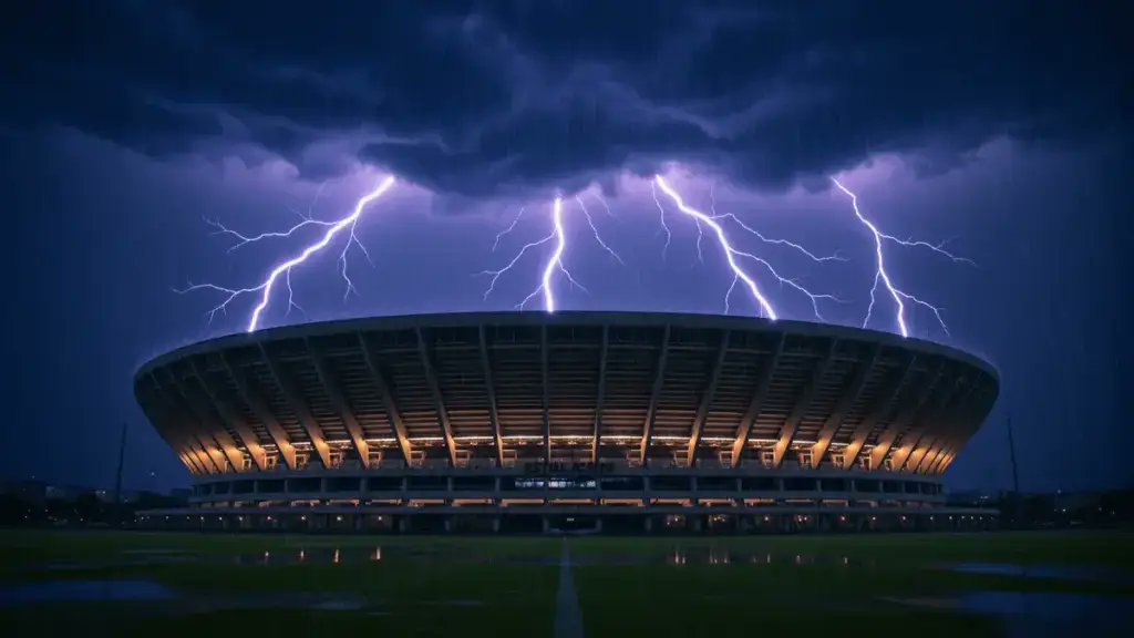 whodun910's tweet photo. 🚨 BREAKING: England vs Mexico Round of 16 postponed/delayed due to severe weather at Estadio Azteca! ⚡🌧️
Heavy thunderstorms & flooding pitch forced FIFA to halt proceedings. Lightning protocol (30-min wait) activated after players & fans affected. New kickoff expected soon — possibly around 4 AM Cairo time? Proposal for 9 PM Cairo also floated.
Mexican gov also pushed for time change over security fears after stampede (4 dead post vs Ecuador). Not the first time — same issues hit Mexico-Ecuador & France-Iraq games! 😤
#WorldCup2026 #ENGMEX #AztecaStorm #ThreeLions #ElTri
Stay tuned for official FIFA update! Who wins when it kicks off? 🏴󠁧󠁢󠁥󠁮󠁧󠁿🇲🇽
