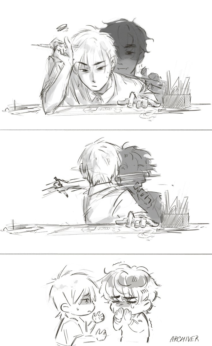 archiverfqk's tweet photo. Vampire au!! Till is an architect who is renovating a historic building where a vampire hid. And this is the story of how Till broke his tooth. 

#ivantill #alnst https://t.co/8YimVfIUMH