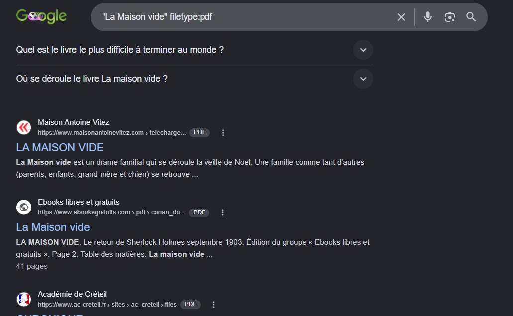 DomForat11487's tweet photo. @mhdkira Tu peux aussi taper sur Google :
"titre du livre" filetype:pdf https://t.co/6zlj1RGXgA