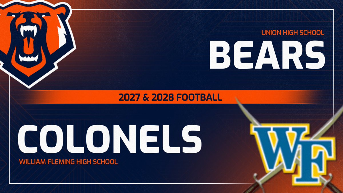 UnionSportsN's tweet photo. 🚨Future Schedule Announcement🚨
Union has agreed to a home and home series with 5A William Fleming High School. The Bears will host WF at Bullitt Park in 2027 and travel to Roanoke in 2028! #GoBears https://t.co/iFxoHjR1Xi