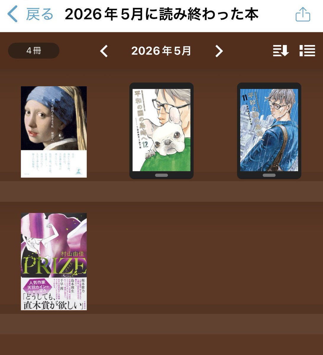 banananbananan's tweet photo. また忘れてた5月読了本。

🥇PRIZE/村山由佳

本屋大賞も上位だったはず🤔

#CN_読書部 https://t.co/zG5Xb0CUpy