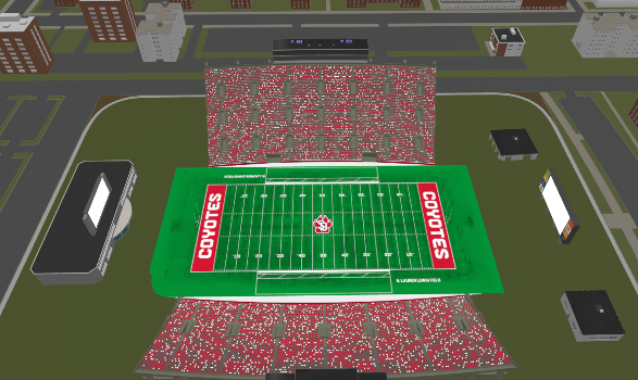 MovieGoerFelts's tweet photo. Now ready for @EASPORTSCollege ..... @SDCoyotesFB Teambuilder (featuring five Nike uniform combinations) and named rosters.

No customizable DakotaDome so Inman Stadium makes a return! https://t.co/gzyK8LZU3M
