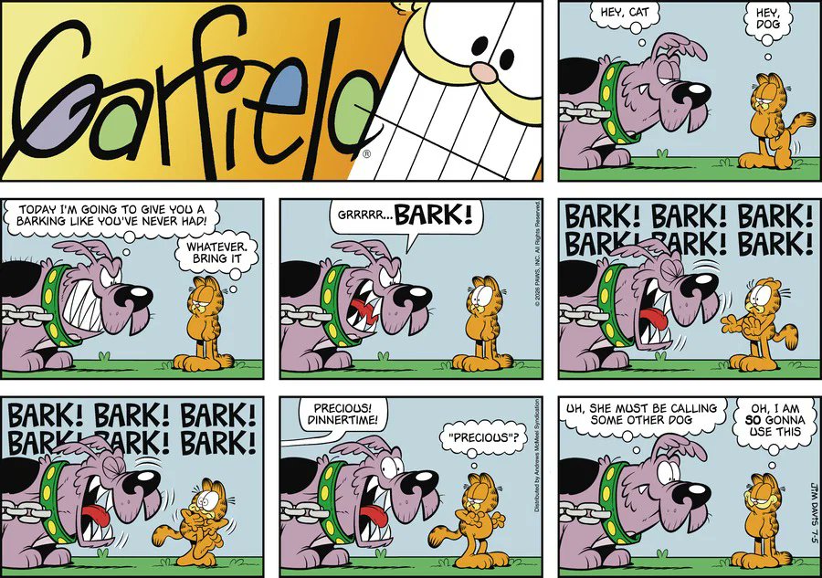 DailyGarfcast's tweet photo. Garfield by Jim Davis for Sun, 05 Jul 2026 https://t.co/JNSMLPjsDS