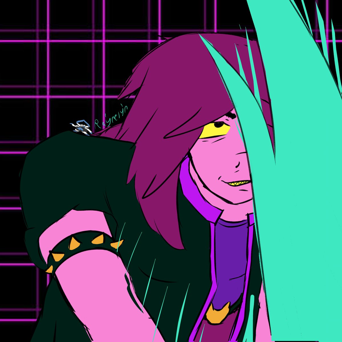 Rayrelyn's tweet photo. haven't drawn in a while so here's a scuffed attempt at Susie cause I've been getting into Deltarune (i dont know how to draw a snout at all) https://t.co/iuqOr5jFgT