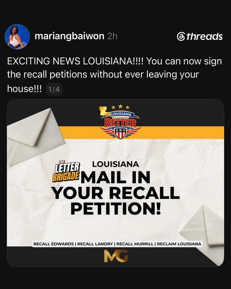 jdfromthe504's tweet photo. Hey kids…guess what…you can now RECALL JEFF LANDRY via mail 

https://t.co/zgbjFhshaw https://t.co/v7gxBWjtSf