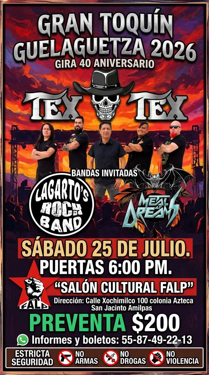 TEXTEX_Oficial's tweet photo. Amigos de Oaxaca ahí nos vemos este sábado 25 de julio https://t.co/nxvSQfDAhj