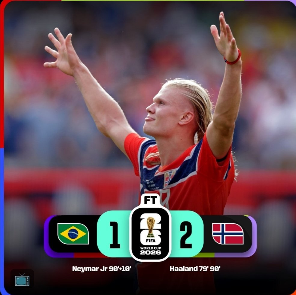 fjpreal's tweet photo. The goal machine @erling knocked out Brazil at #FIFAWorldCup2026  🇳🇴🔥 https://t.co/0sv88MzY21
