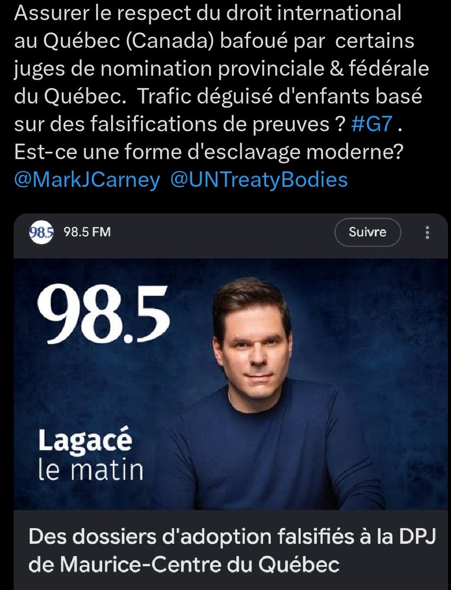 KalamaMbedd's tweet photo. @CFrechette Le Juge de la Cour d'appel du Québec Frédéric Bachand cité dans une plainte pour falsifications de preuves, violences faites aux enfants, certains juges impliqués comme le juge Éric Hamel JH5421 . Qu'attend le ministre de la justice de la CAQ et son juge en chef Henri Richard? https://t.co/ZNGvAx8BdY