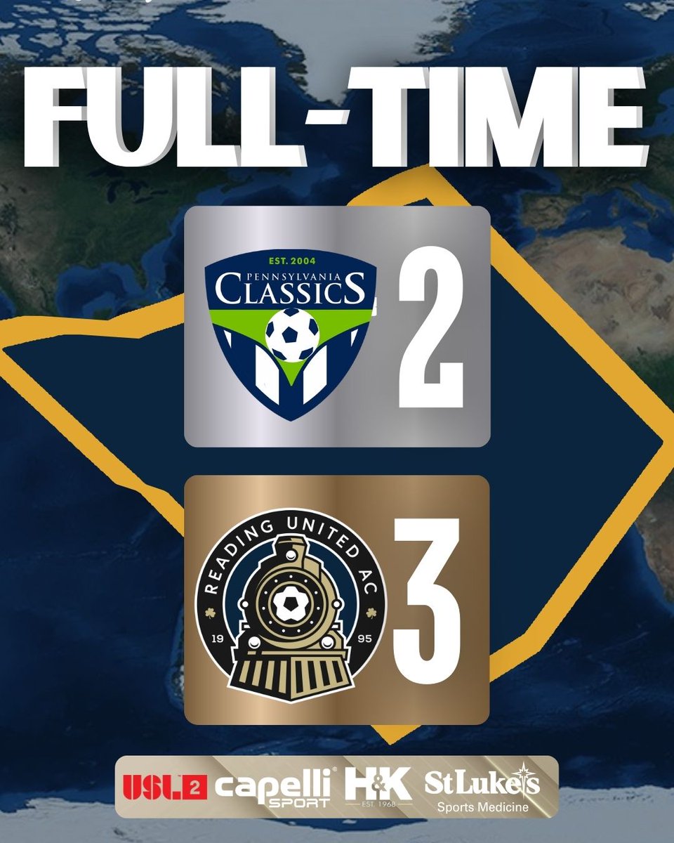 ReadingUnited's tweet photo. Due to the weather, the officials have elected to end the game at half.
Santiago Apolaro's half volley goal in first half stoppage time proves to be the winner.
PA Classic 2 - 3 Reading United AC
#DefendThe610 #RUAC
#USL2 #Path2Pro https://t.co/xRbktnKti7