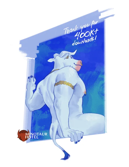 Minotaur Hotel has reached over 400k downloads on itch!! thank you for your support!!