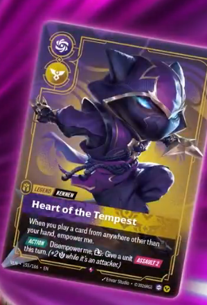 DcJuggernaut's tweet photo. It's Confirm Kennen champion and he's a purple yellow!!  We also have 2 new keywords Burn &amp; Flow!  Red akali and green nasus make an appearance as well! How do we feel ? LETS GOOOO ALSO MOREEEE DRAGON BABY
#riftbound @playriftbound https://t.co/vCaVdDtvtK