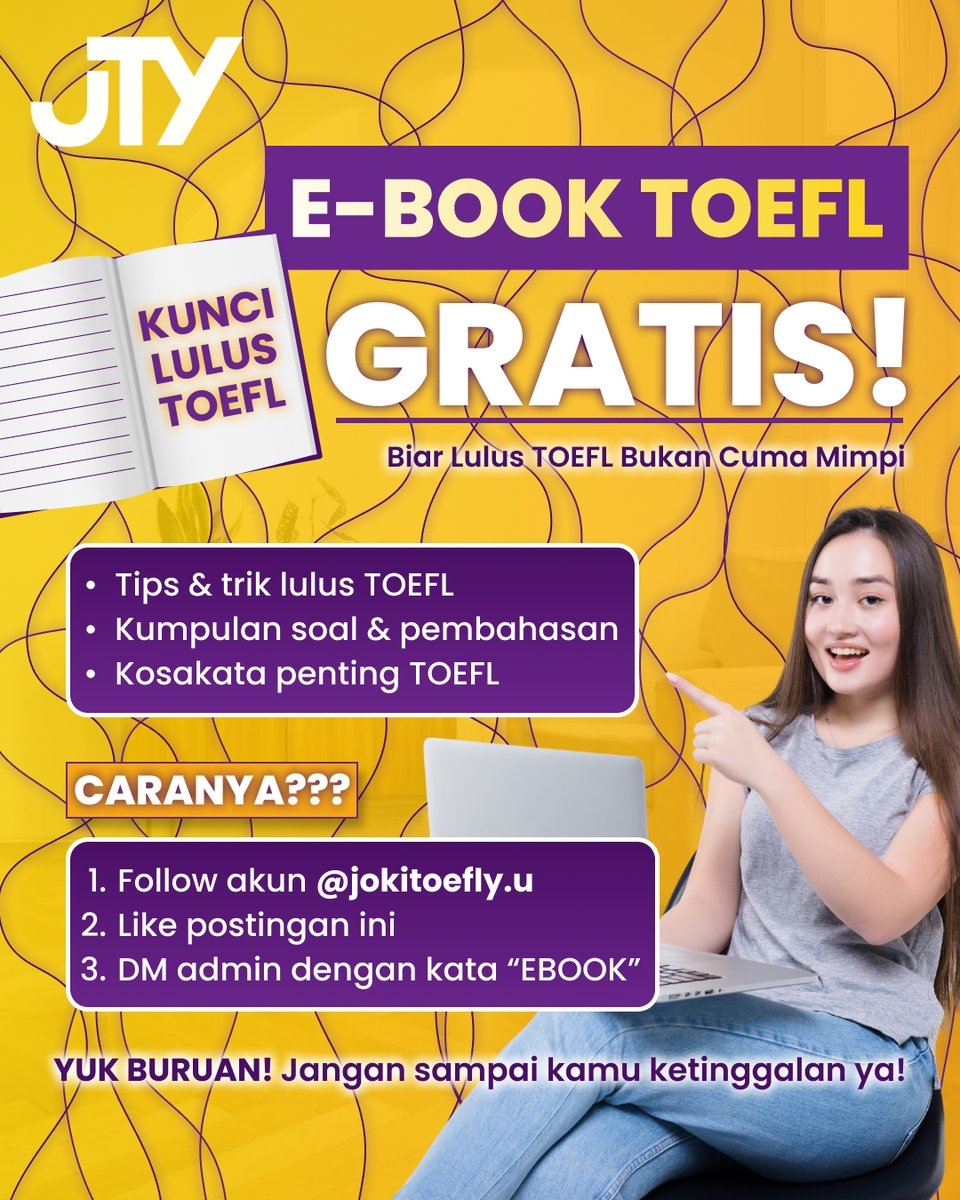 jokitoeflyu's tweet photo. Ebook toefl gratis. Tapi kalau mau langsung lulus bisa joki aja ya di sini. https://t.co/NwKilYzvr3