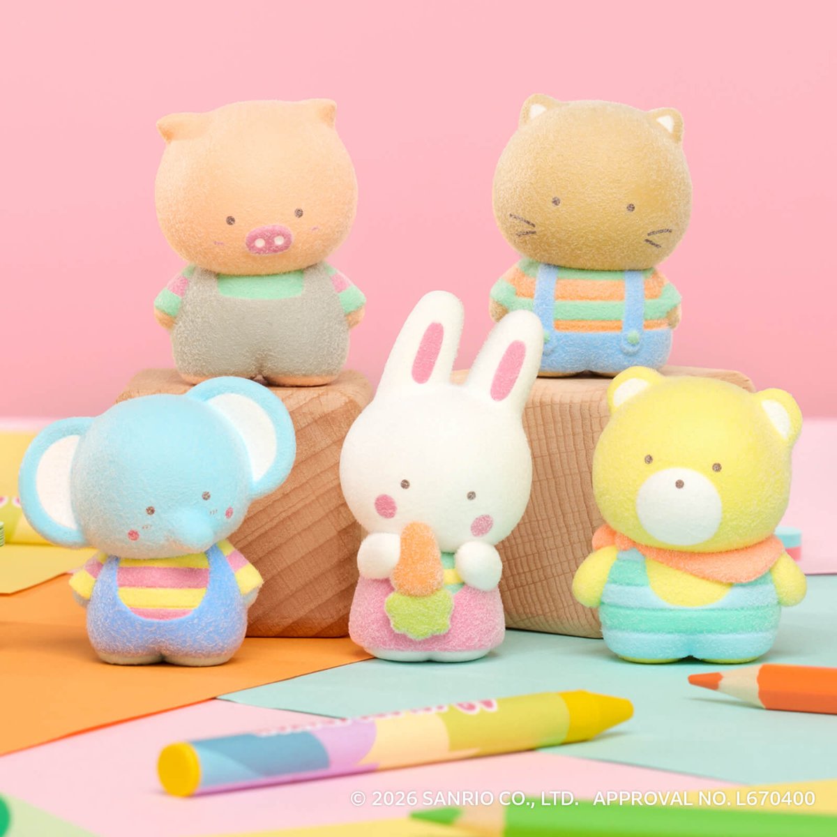 sanrio_news's tweet photo. ＼カプセルトイ新商品情報！／
チアリーチャムの、ふんわりかわいいフロッキーフィギュア（全5種）が登場！
集めて並べたくなっちゃうね♡
7月下旬～全国のカプセルトイ自販機で順次発売！
お楽しみにね♪
https://t.co/XwWiDRJfWB
#サンリオ https://t.co/kErkv5bh2p