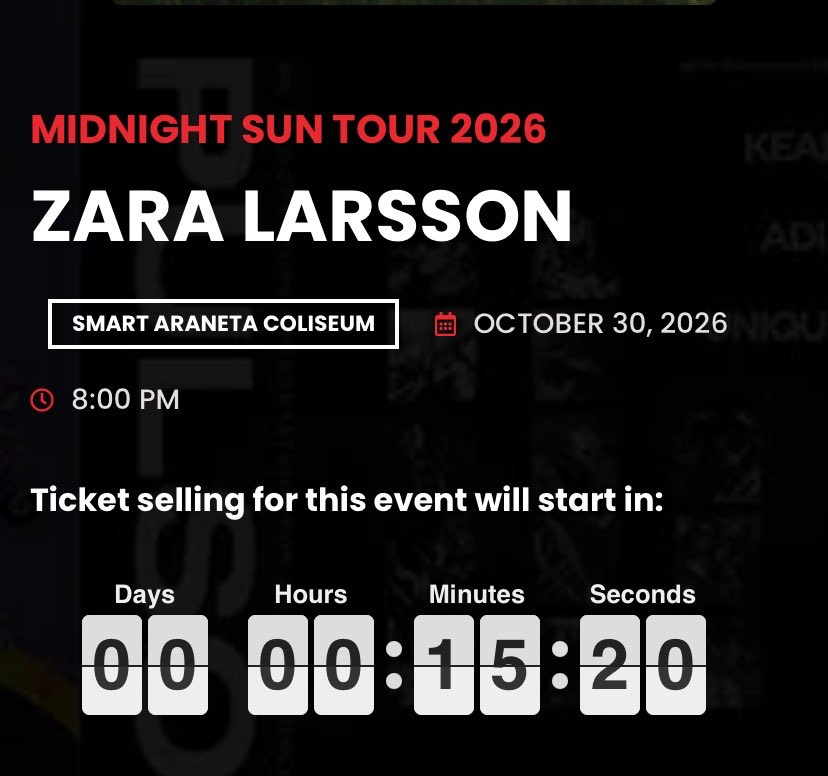 pjsintro's tweet photo. countdown has started!!

#ZaraLarssonInManila https://t.co/tXJqQXr2sV