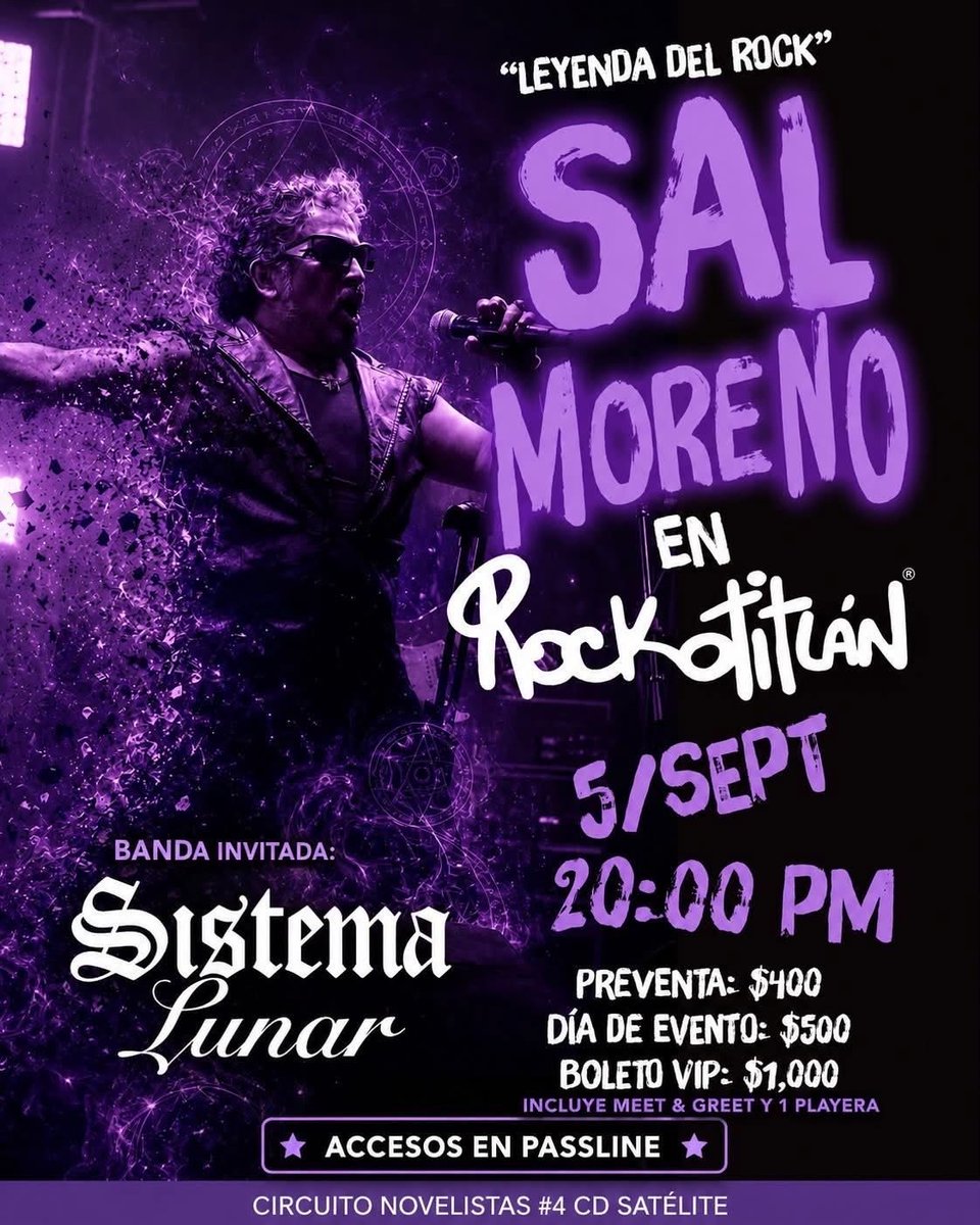 rockerosvip's tweet photo. Este 5 de septiembre, dos símbolos del rock mexicano se encuentran.

Salvador Moreno, una de las voces más emblemáticas del rock nacional regresa a casa!!!!

¡Una noche de leyenda!

📅 5 de septiembre
🕗 20:00 hrs
🎟️ Accesos disponibles en Passline

https://t.co/Kzb9FhZUfR https://t.co/EDOq1HNw5b