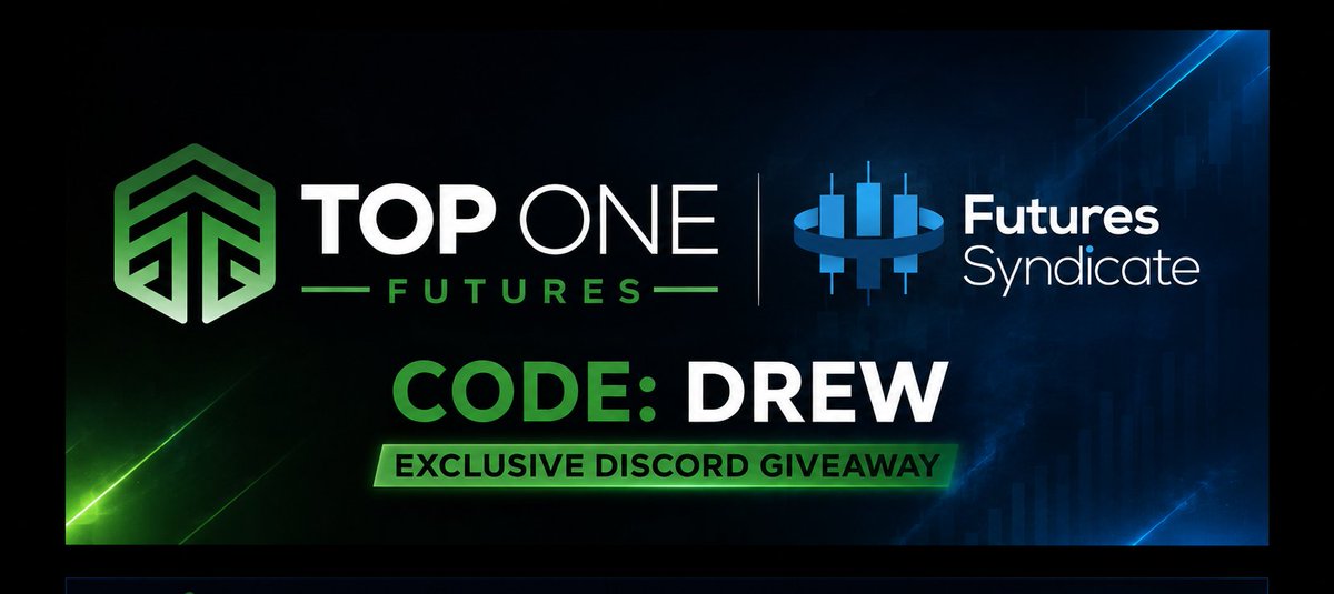 _DrewTrades_'s tweet photo. 🚨 GIVEAWAY: $150K in funded accounts. 3 winners.
I'm teaming up with @TopOneFutures to give away THREE $50K Elite Daily funded accounts to members of Futures Syndicate.
Must hold the 'Syndicate Active' role to be eligible.
Tap Participate in the giveaway post to enter — holding the role alone won't auto-enter you, so make sure you click in.
Winners announced Sunday, July 12th during Sunday Night Analysis @ 8pm CST.
Not in Syndicate yet? Get active before Sunday — that's it.
Link to join in bio 👇
https://t.co/PXjhqBtO5d
Code: DREW