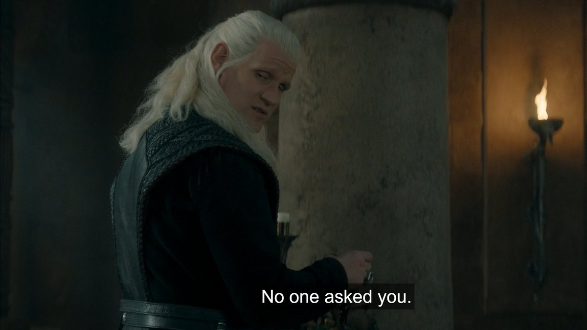 rhaelina's tweet photo. daemon and mysaria's beef is so funny to me i'm kinda living for these scenes #houseofthedragon https://t.co/ow8cYrxfdA