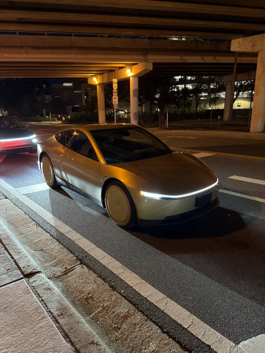 vad3rt3sla's tweet photo. First Cybercab Spotted in Tampa! 

I jumped out of my car to get photos! https://t.co/VcgnGwWxto