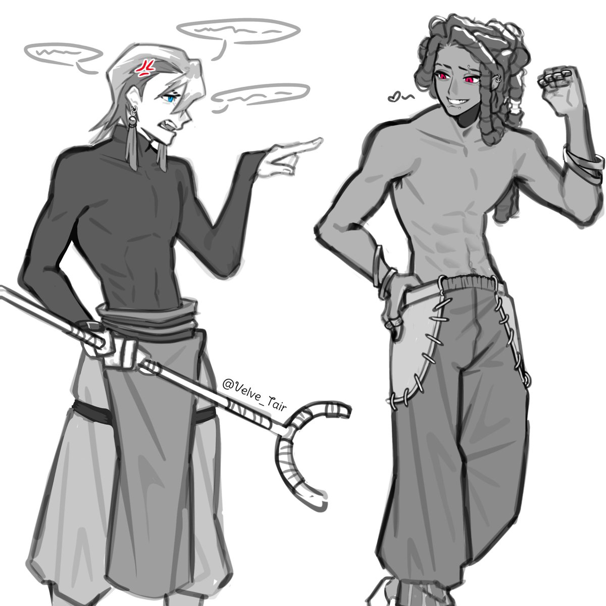 Velve_Tair's tweet photo. *Drew them like a married couple*
#Janka #Gachiakuta https://t.co/QPYEkmZwnn