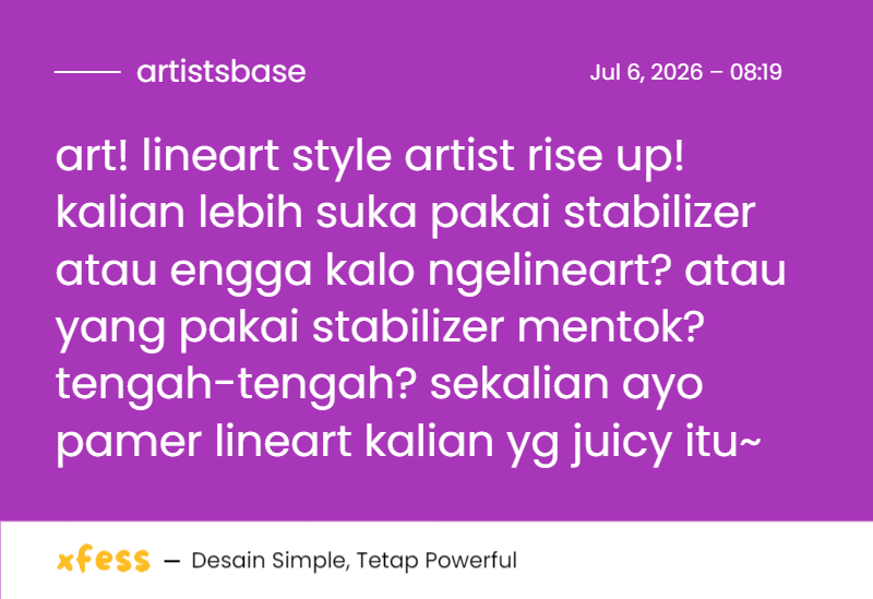 artistsbase's tweet photo. art! lineart style artist rise up! kalian lebih suka pakai stabilizer atau engga kalo ngelineart? atau yang pakai stabilizer mentok? tengah-tengah? sekalian ayo pamer lineart kalian yg juicy itu~ https://t.co/nny19yfsyi