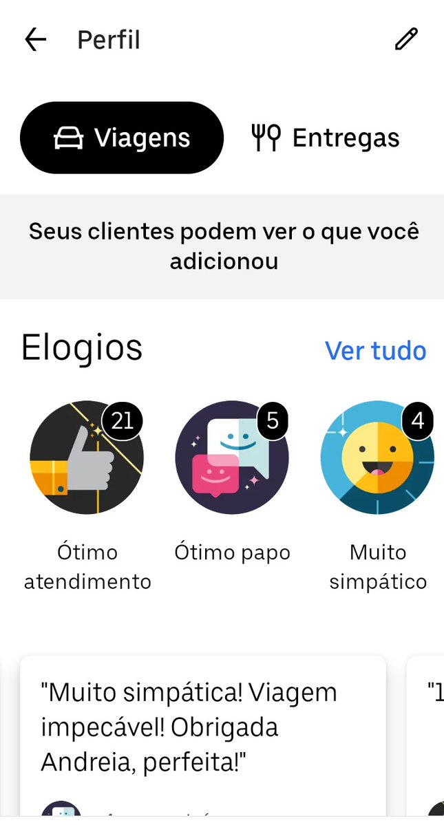 andreia565131's tweet photo. Nunca mostrei para vocês meu perfil da Uber né?
Vou começar a mostrar☺️
#Uberdrive #Uberbrasil #Uber https://t.co/PxrZZDDH0C