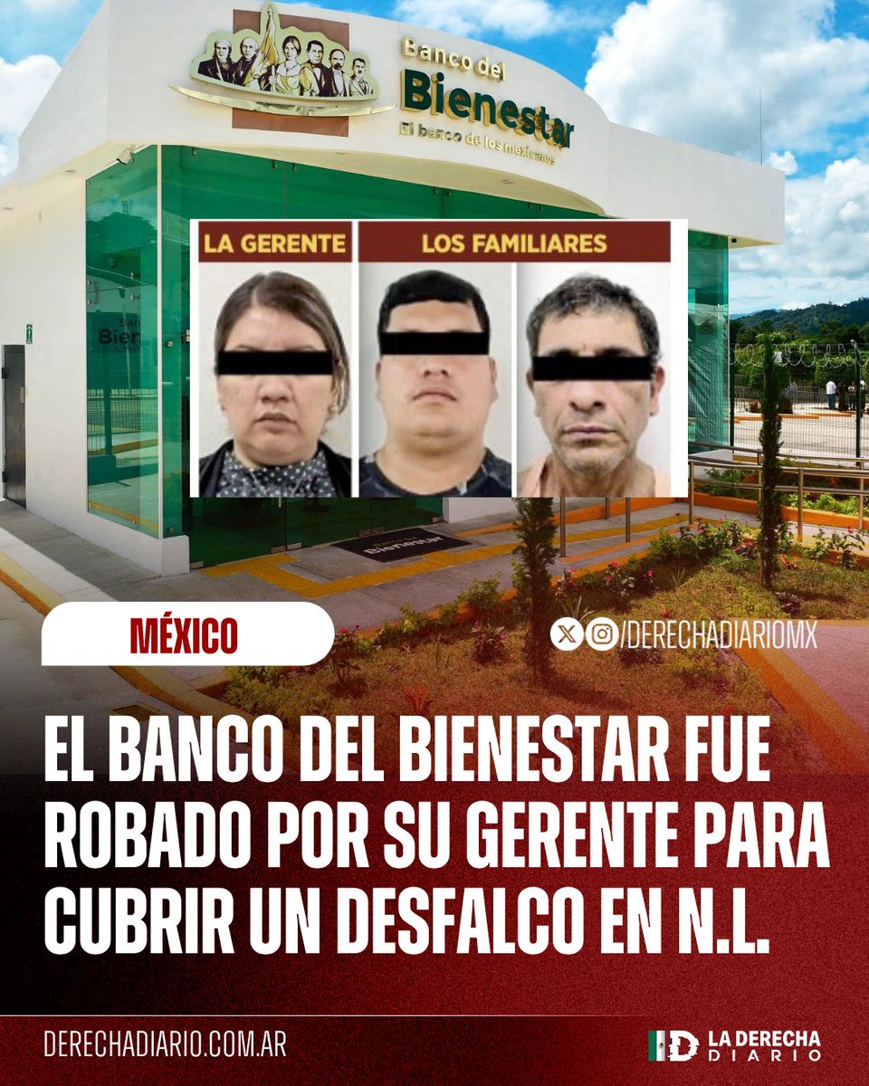 DerechaDiarioMX's tweet photo. 🚨🇲🇽 | TODOS A ROBAR: Una gerente del Banco del Bienestar en Nuevo León fue detenida por robarle 5 millones de pesos a la institución donde trabajaba para cubrir un desfalco millonario que ella misma había cometido.

El suceso desató criticas ante la falta de filtros de seguridad en una institución señalada por presunto lavado de dinero.