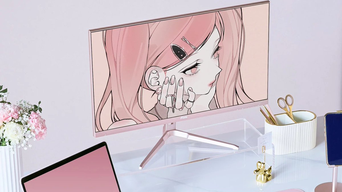 KawaiigamingT's tweet photo. Pixioから大画面×お洒落を飾る神モニター

　　『PX278 Wave』
✨️シャンパンゴールド✨️
💖　ピンクゴールド　💖

予約受付開始！🎀

部屋のインテリアに溶け込む上品な大人カラーだから
今まで合わせられなかったお部屋にも・・・❔️❕️

#kawaiigaming https://t.co/xzJUNCeDqk