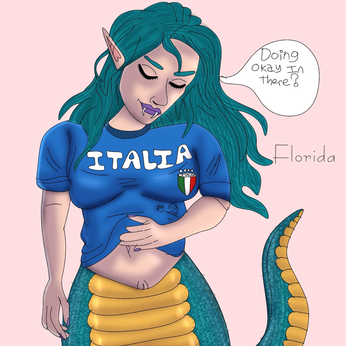 FloridaArt27's tweet photo. Brielle ate a tiny at the soccer game, the lamia is at least kind enough to check on them!

#vore #floridaart #lamia #brielle #commissionopen #artmootsㅤㅤㅤㅤ https://t.co/xMZp1MV67E