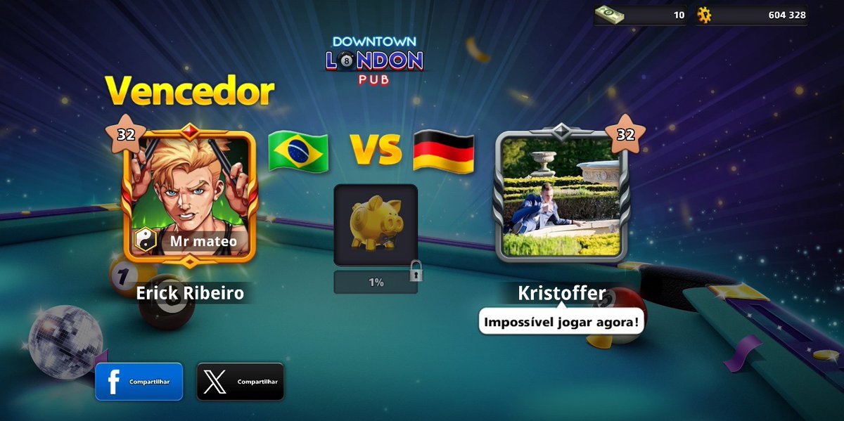 ErickRi26739410's tweet photo. Boa Noite, hoje eu ganhei no 8 ball pool 3 adversários de países diferentes, e finalizando com uma brasileira🎱🏆🌟#8BallPool https://t.co/u9dLWEVvWq