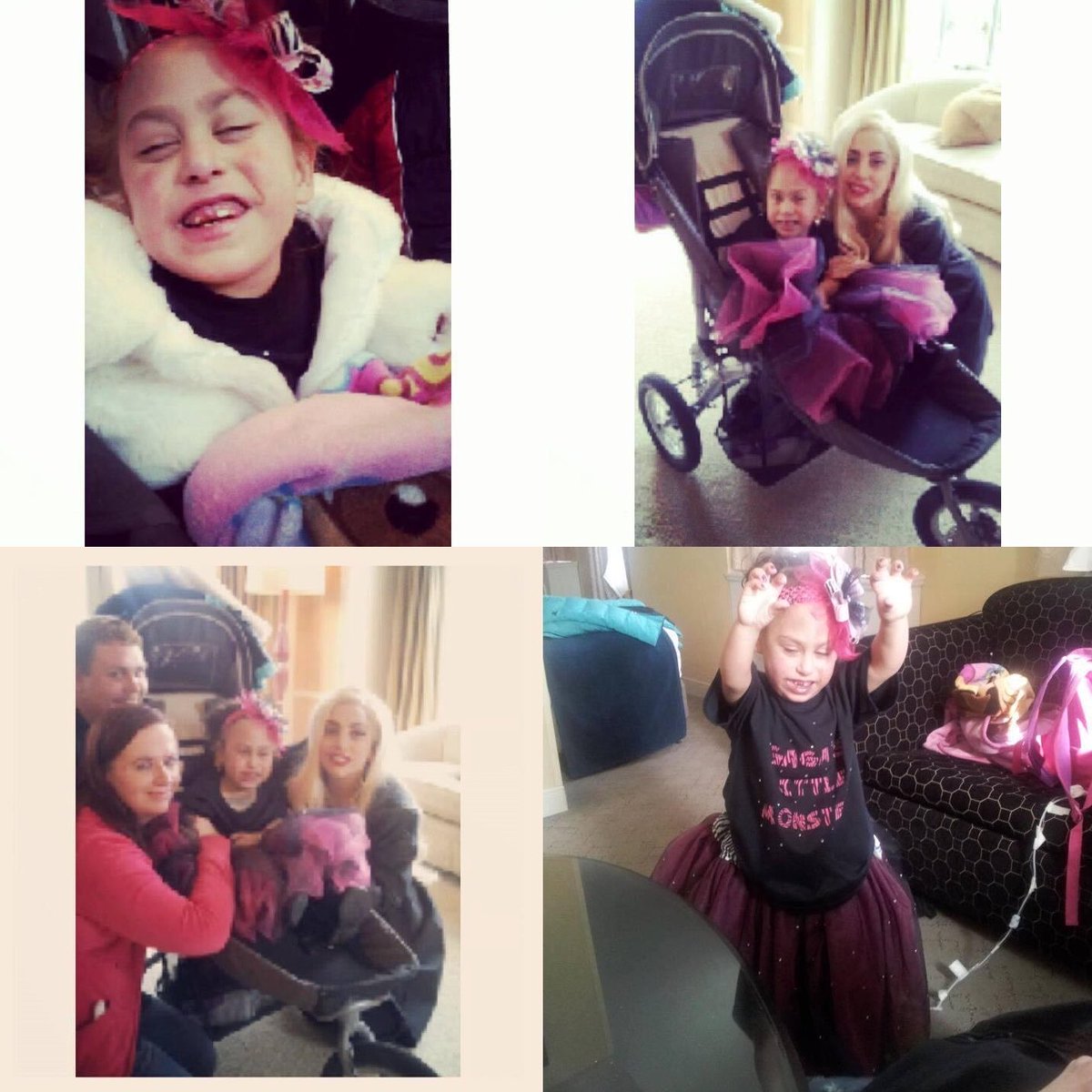 grxndesenigma's tweet photo. In 2013, just one day after cancelling her ‘Born This Way Ball’ tour due to a severe hip injury, Lady Gaga visited a terminally ill 5 year old fan, Kayleigh, who had travelled to see her cancelled concert. Lady Gaga spent the day with her and her family at a local hotel in Chicago. 

Kayleigh sadly passed away 3 months later.
